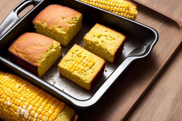 Homemade Corn Bread generative art by AI