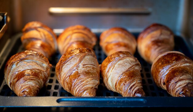 Homemade croissant. A croissant for breakfast cooked deliciously in a household oven.