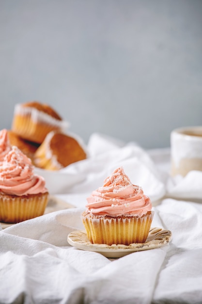 Homemade cupcake with buttercream