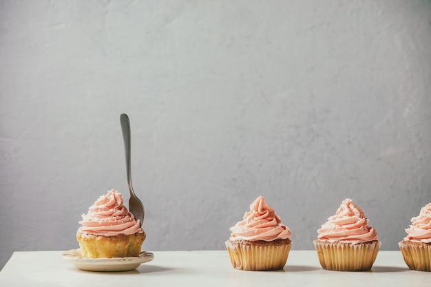 Homemade cupcake with buttercream