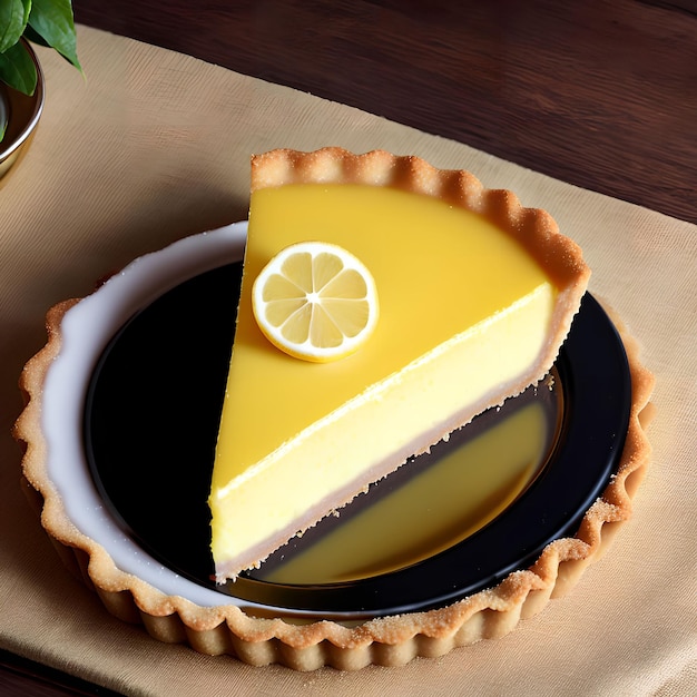 Homemade delicious lemon tart pie generative art by AI