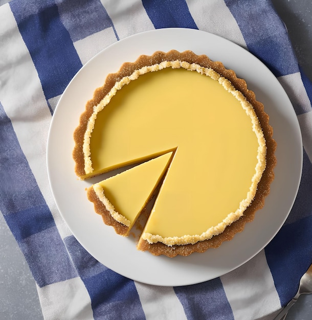 Homemade delicious lemon tart pie generative art by ai