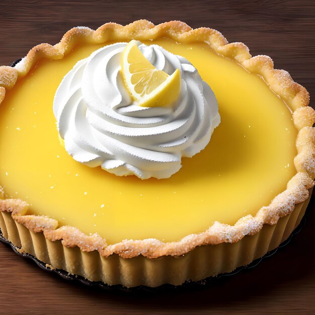 Homemade delicious lemon tart pie generative art by AI