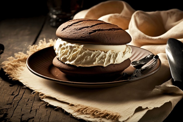 Homemade delicious sweet dessert whoopie pie