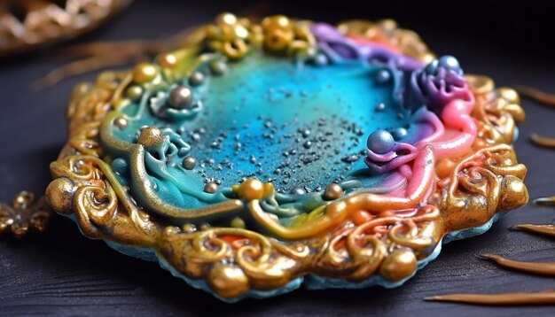 Foto le forme di caramelle colorate da dessert fatte in casa simboleggiano la celebrazione e la creatività generate dall'intelligenza artificiale