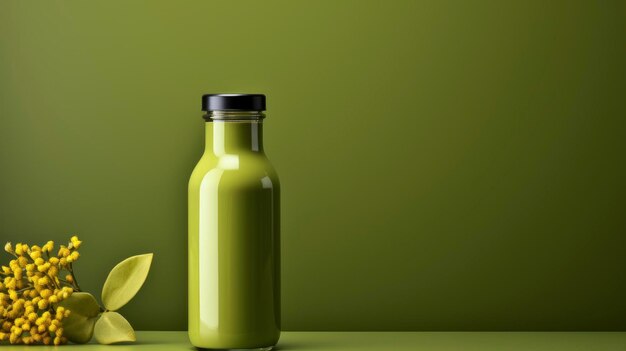 Photo homemade detox green smoothie bottle over hd background wallpaper desktop wallpaper