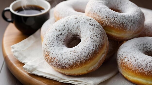 Foto donut fatti in casa in polvere