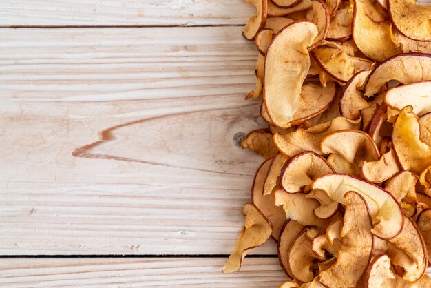 Homemade dried organic apple sliced background