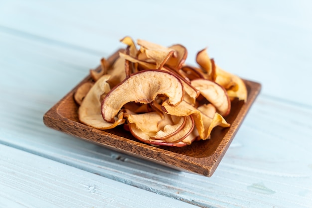 Homemade dried organic apple sliced