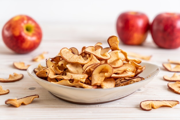 Homemade dried organic apple sliced