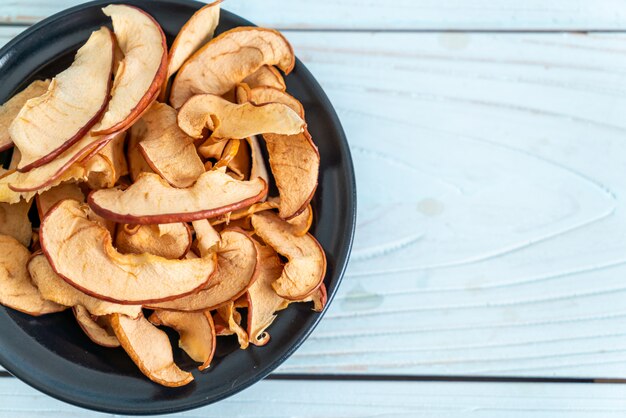 Homemade dried organic apple sliced