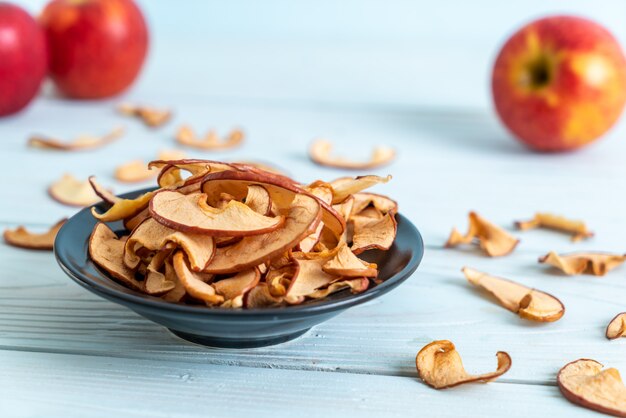 Homemade dried organic apple sliced