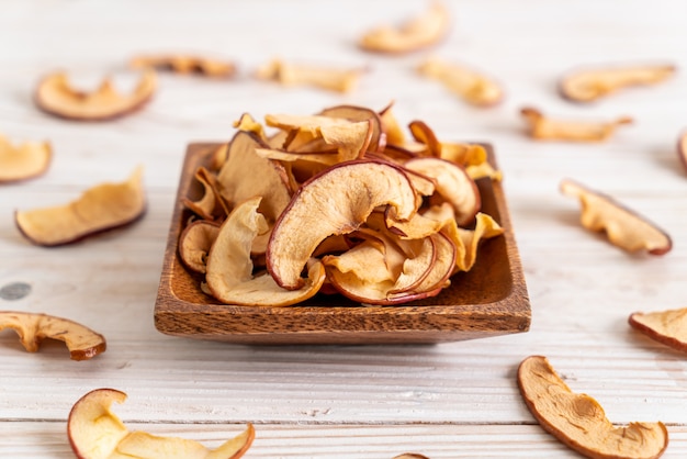 Homemade dried organic apple sliced