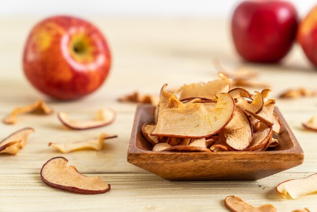 Homemade dried organic apple sliced