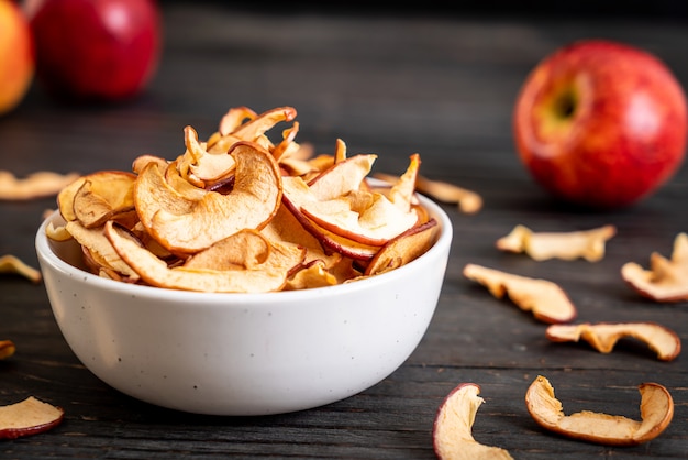 Homemade dried organic apple sliced