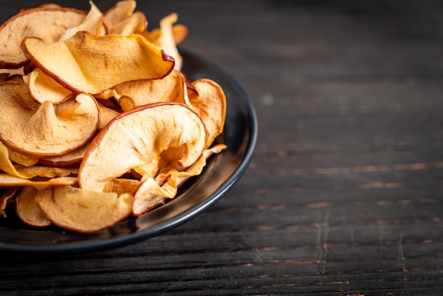 Homemade dried organic apple sliced