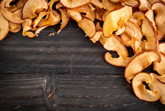 Homemade dried organic apple sliced