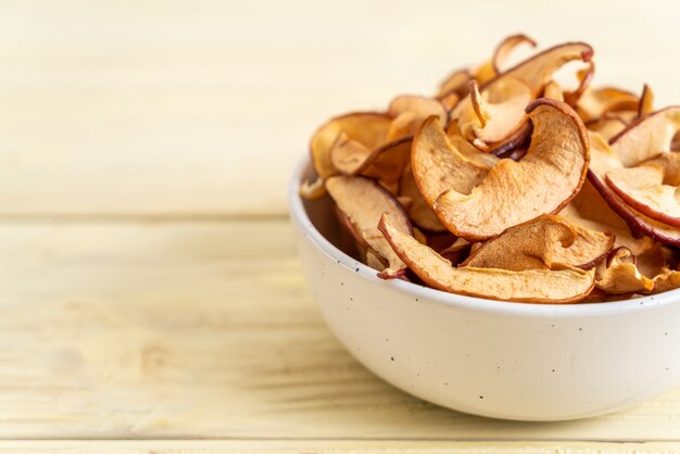 Homemade dried organic apple sliced