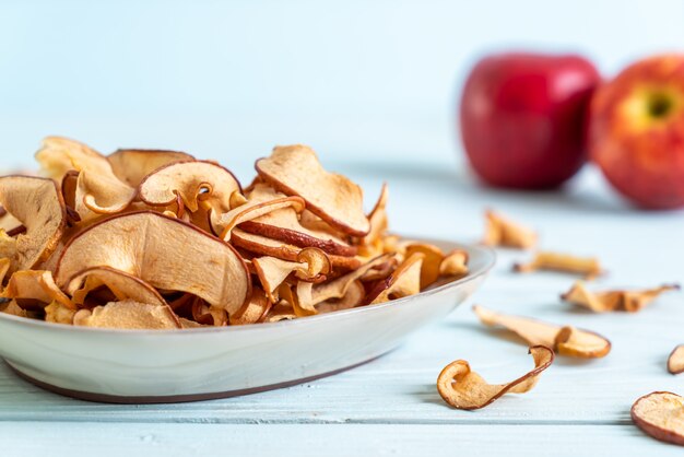 Homemade dried organic apple sliced