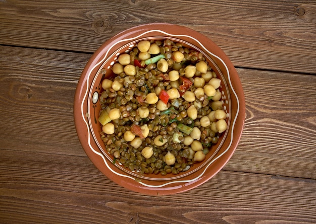 Homemade East West Lentil Stew - Mexican and Indian flavors food