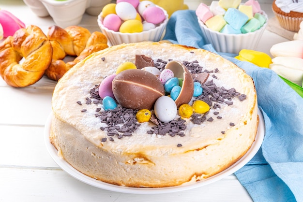 Homemade easter cheesecake