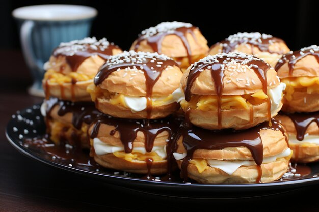 Homemade Eclairs with Caramel Drizzle Sweet Indulgence