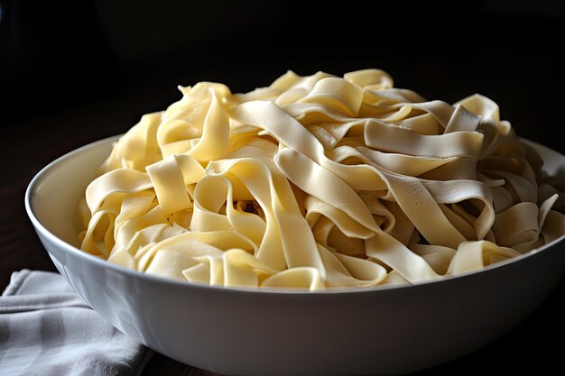 Premium AI Image | Homemade egg noodles cooked to perfection and served