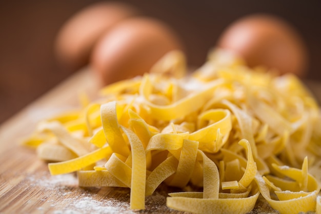 Photo homemade egg noodles