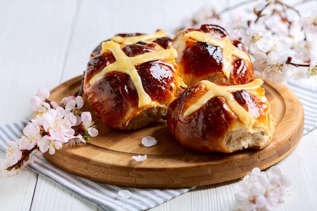 Homemade English cross buns