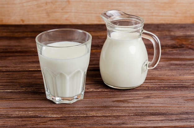 Homemade fermented beverage in a glass of kefir