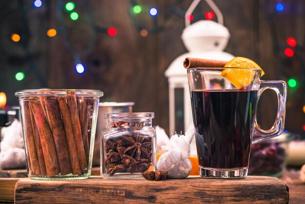 Photo homemade festive mulled wine warming at winter days