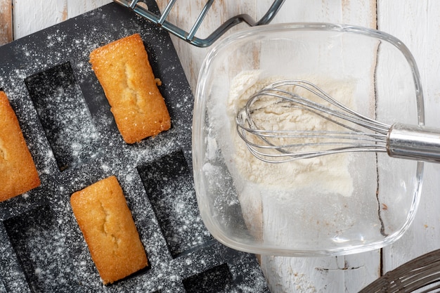 Homemade financier cake