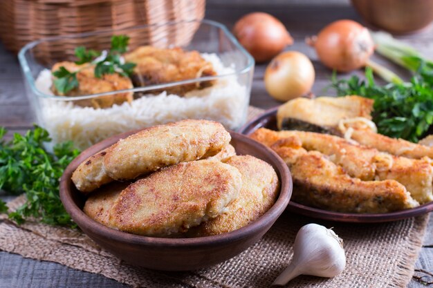 Homemade fish cutlets