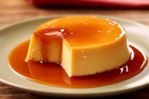 Homemade flan dessert with a smooth texture