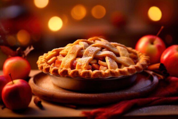 사진 추수감사절 축하를 위해 집에서 만든 신선한 호박 타르트 가을 파이 조각 클로즈업 전통적인 미국 호박 치즈 케이크 가을 수확 시즌에 ai를 생성