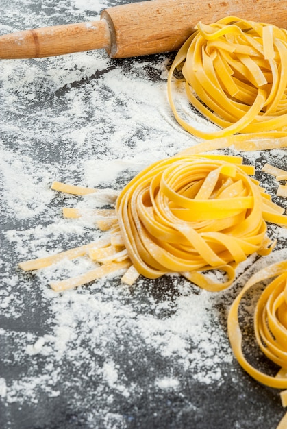 Homemade fresh raw pasta