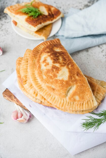 Homemade Fried Pies. Chebureks. National Tatar pastries.