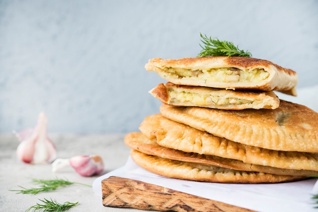 Homemade Fried Pies. Chebureks. National Tatar pastries.