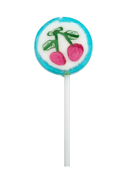 homemade fruit lollipop isolated on the white background