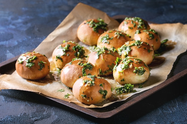 Homemade garlic buns