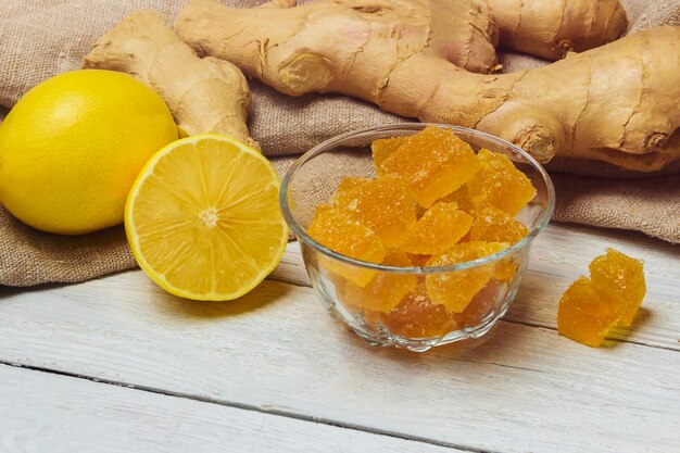 Homemade ginger and lemon marmalade 