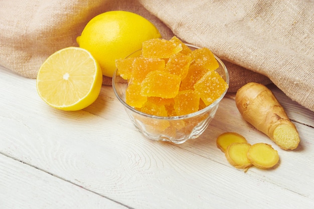Homemade ginger and lemon marmalade 