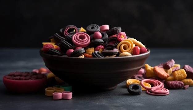 Photo homemade gourmet snack arrangement on wooden table generated by ai