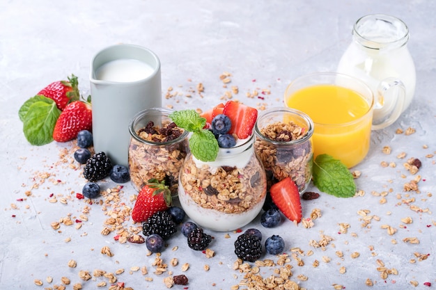 Homemade granola breakfast