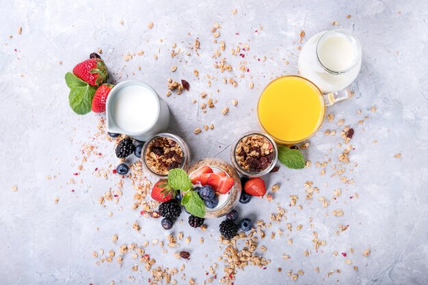 Homemade granola breakfast