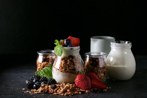 Homemade granola breakfast