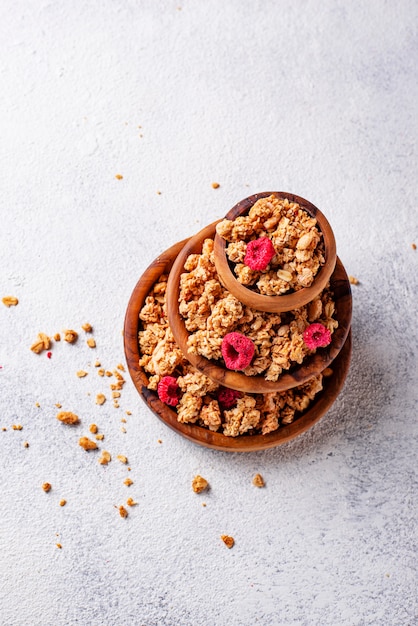 Homemade granola with dried berry 