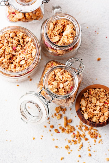 Homemade granola with dried berry 