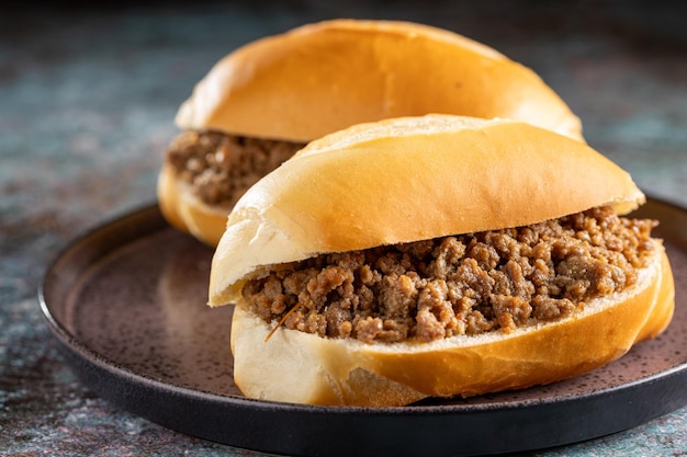 Homemade ground beef sandwich Sloppy joe sandwich