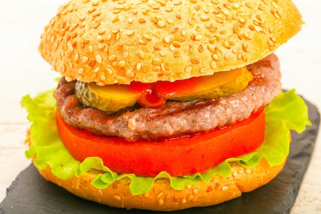 Homemade hamburger